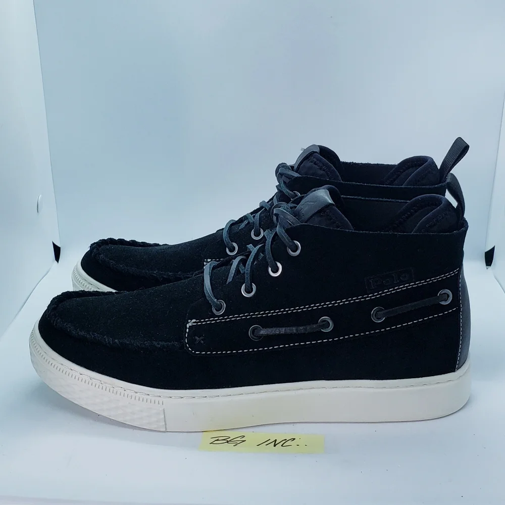 Polo Ralph Lauren Chukka 100 Black Suede Sneaker Boots Mens sz 9 / NEW MSRP $150